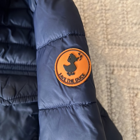 Boys Navy Blue Save the Duck lightweight puffer jacket - Picture 4 of 4
